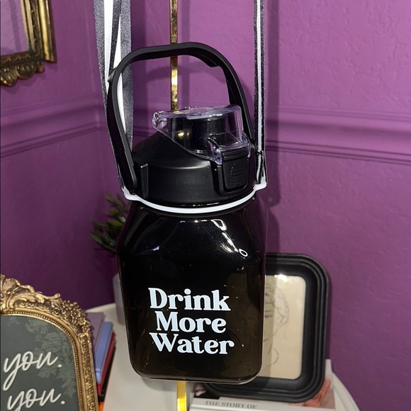 Other - Black Water Bottle with Motivational Print